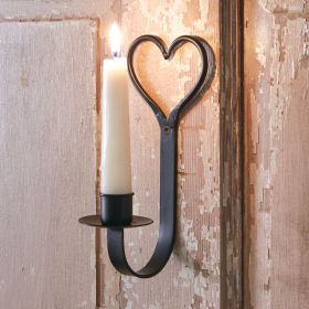 Primitive Heart Taper Candle Sconce - Box of 4