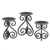 Elegant Scrollwork Candle Holder Trio Set - Decorative Stand for Home Decor